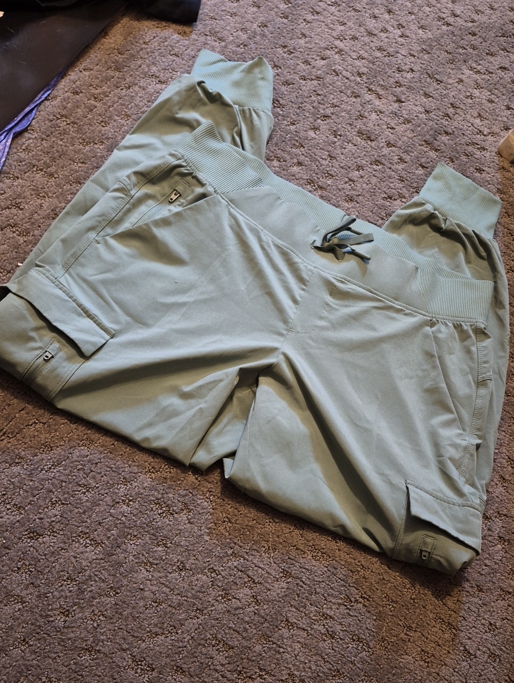 Olive Green Drawstring Jogger Pants